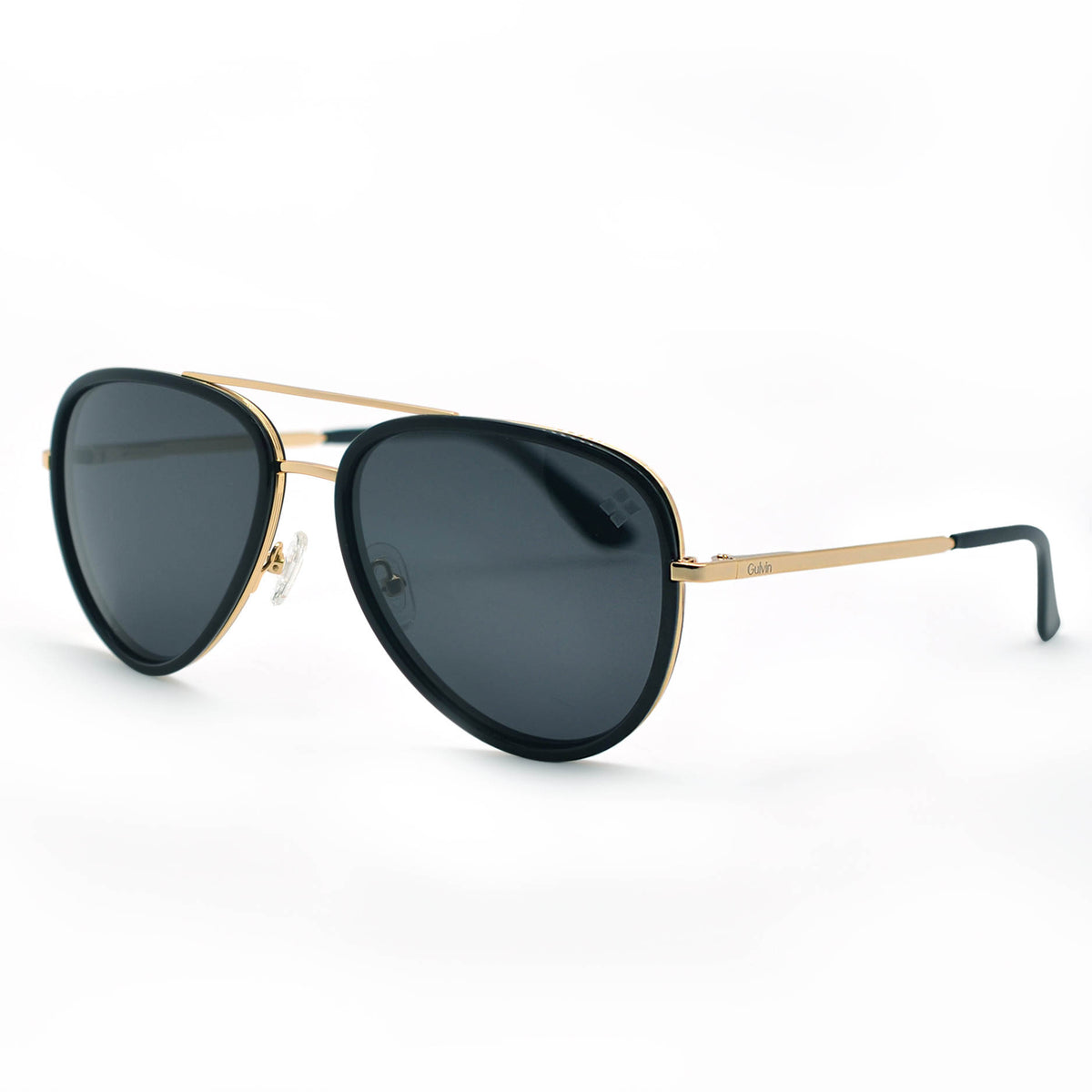 Gulvin Vintage Black &amp; Gold Sunglasses